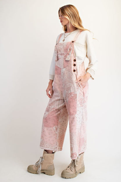 Vintage Patchwork Twill Overalls