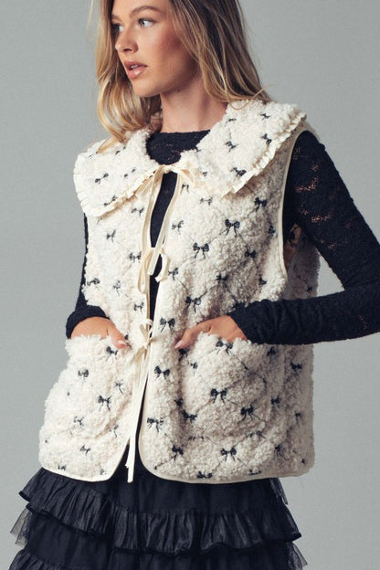 Sweet Bows Sherpa Vest