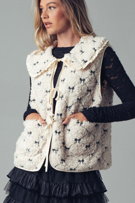 Sweet Bows Sherpa Vest