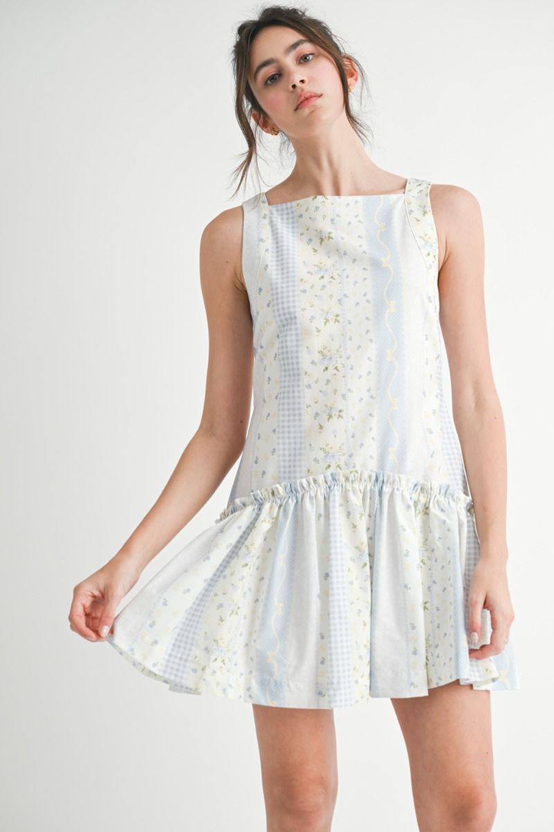 Principessa Floral Print Patchwork Dress