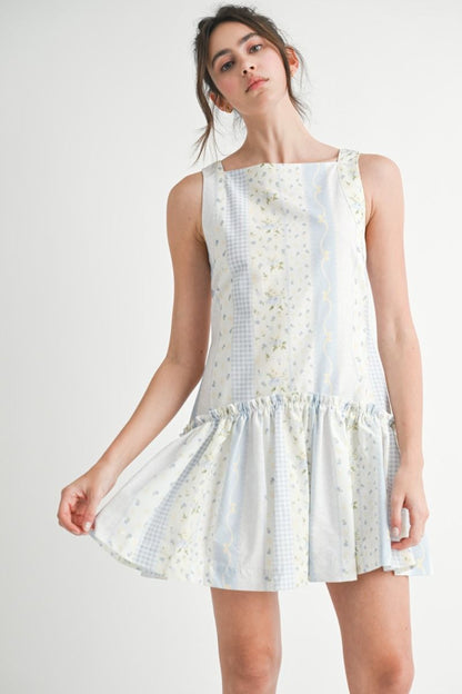 Principessa Floral Print Patchwork Dress