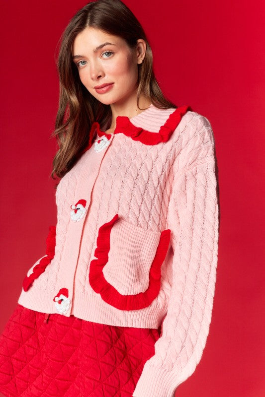 Santa Patch Knit Cardigan
