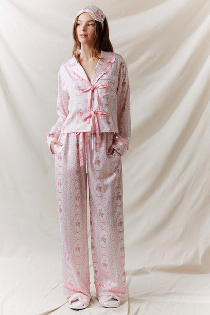 Pink Bows Satin Pajama Set Pre Order