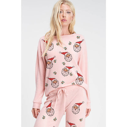 Miss Santa Print Soft Lounge Wear set