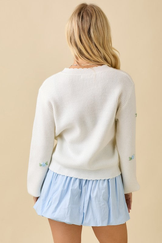Lily Of The Nile Embroidered Cardigan