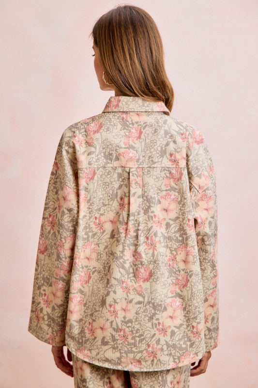 Floral Printed Button Up Shirt