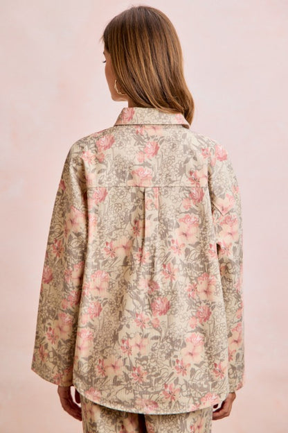 Floral Printed Button Up Shirt