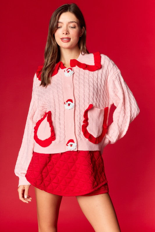 Santa Patch Knit Cardigan