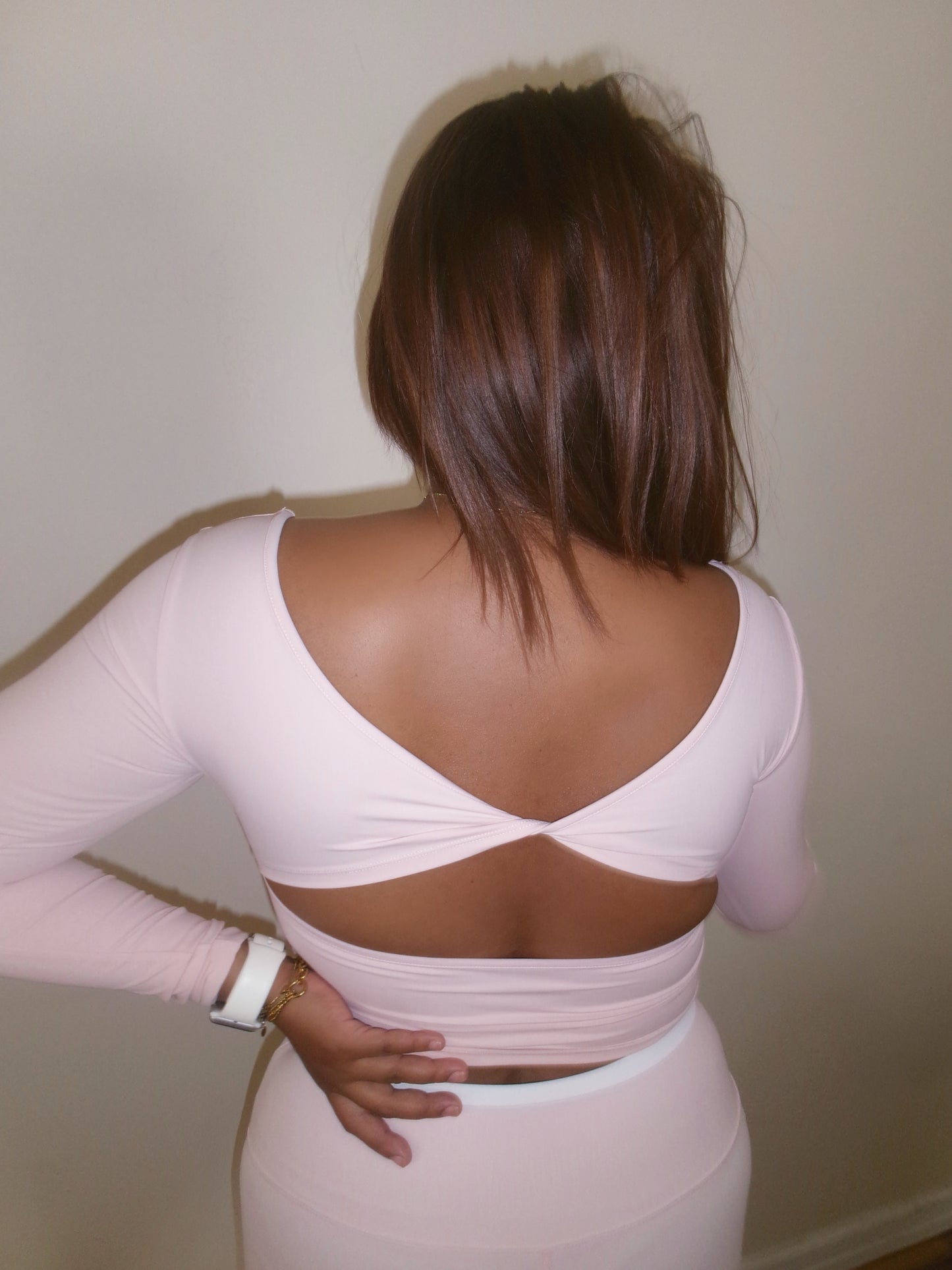 Hubba Booba Twist Back Long Sleeve Top