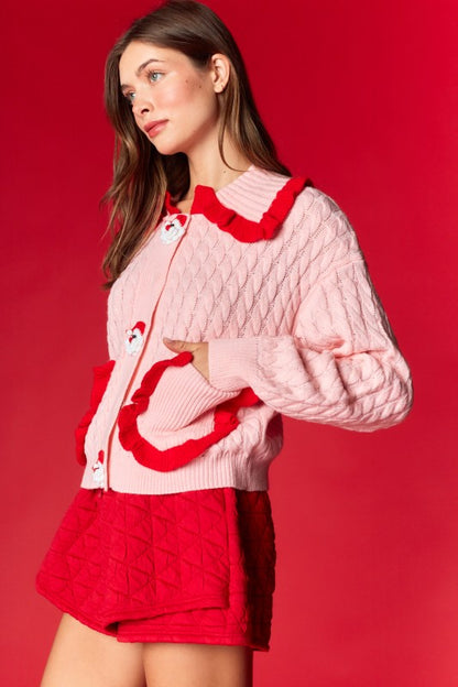 Santa Patch Knit Cardigan