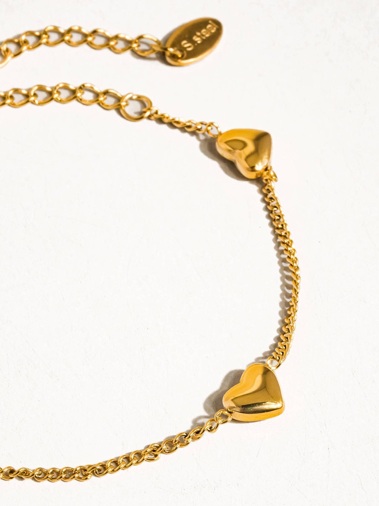 Love Me 18K Gold Plated Non-Tarnish Petite Heart Bracelet