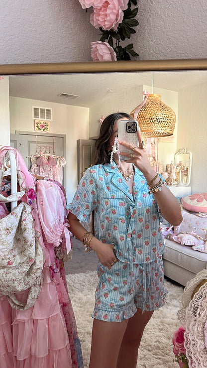 Mariamozy Satin Floral Pajama Set