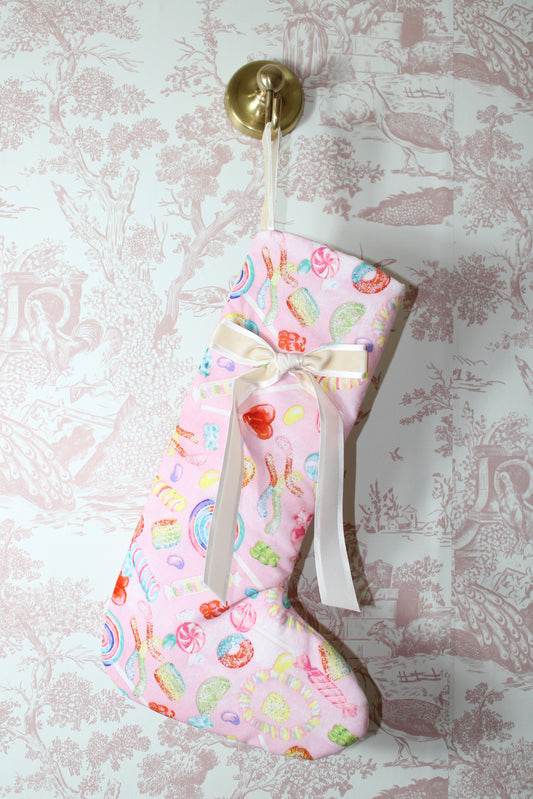 Candyland Handmade Stocking With Bow