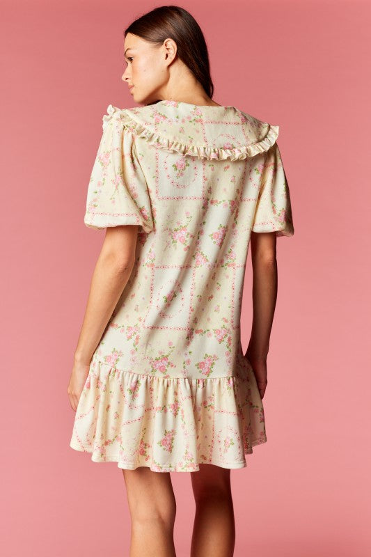 Cottage Floral Dress Yellow