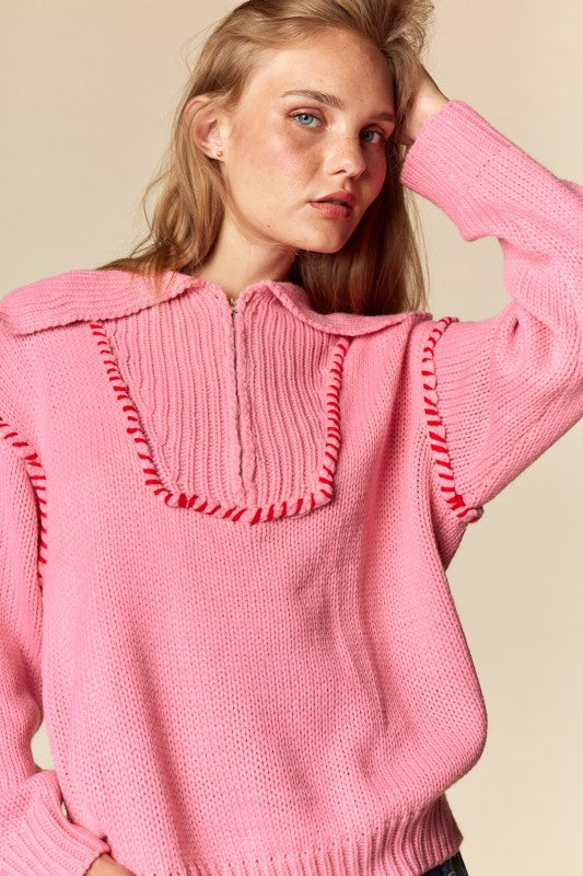 Blanket Half Zip Up Oversized Sweater