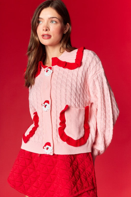 Santa Patch Knit Cardigan