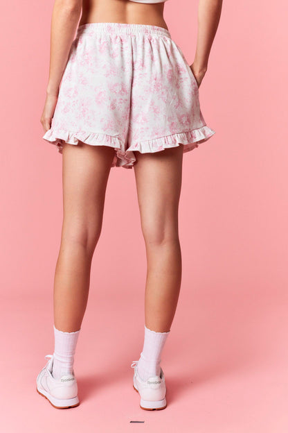 Floral Printed French Terry Shorts