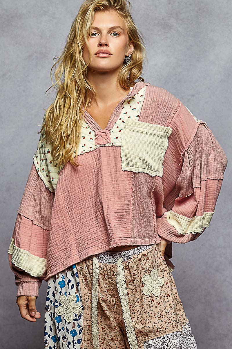Noonacore Oversized Patchwork Shirt
