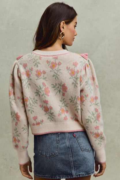 Floral Sweater Cardigan