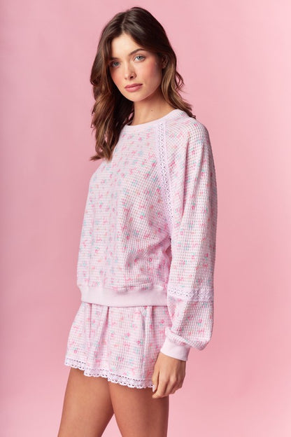 Bows and Kisses Waffle Lounge Set