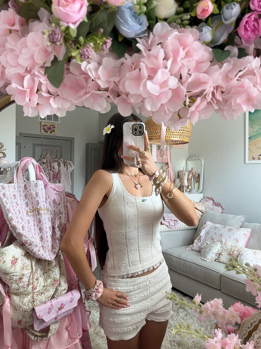 Soft Flower Coquette Tank Top