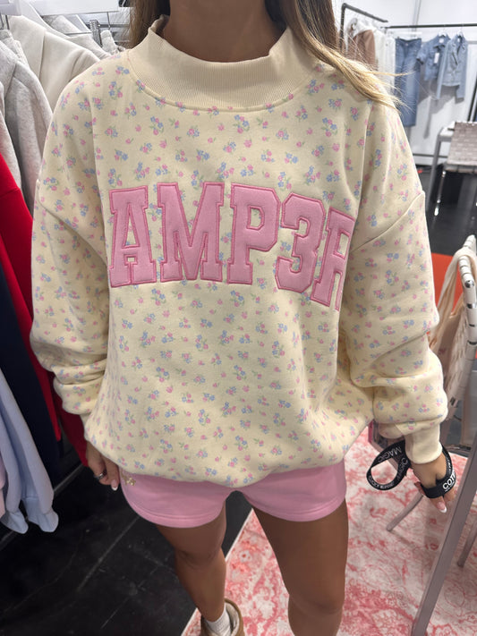 Happy Camp3r Floral Banana Mockneck April