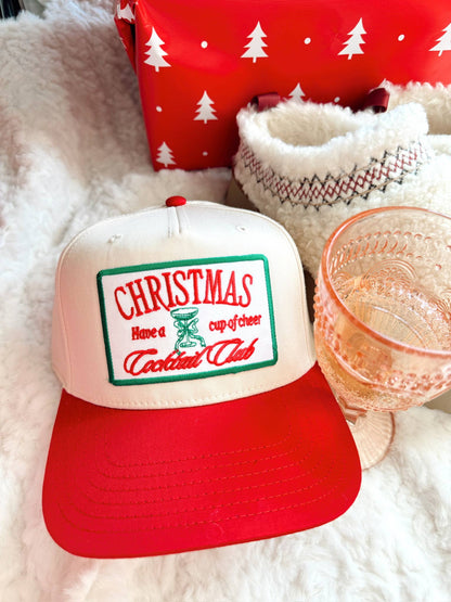 Christmas Cocktail Club - Red Vintage Trucker Hat