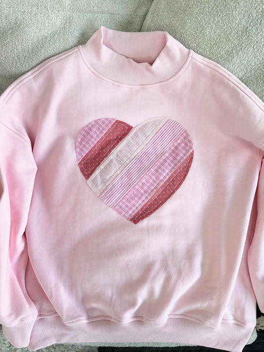 Mi Corazón Es Tuyo Patchwork Mockneck