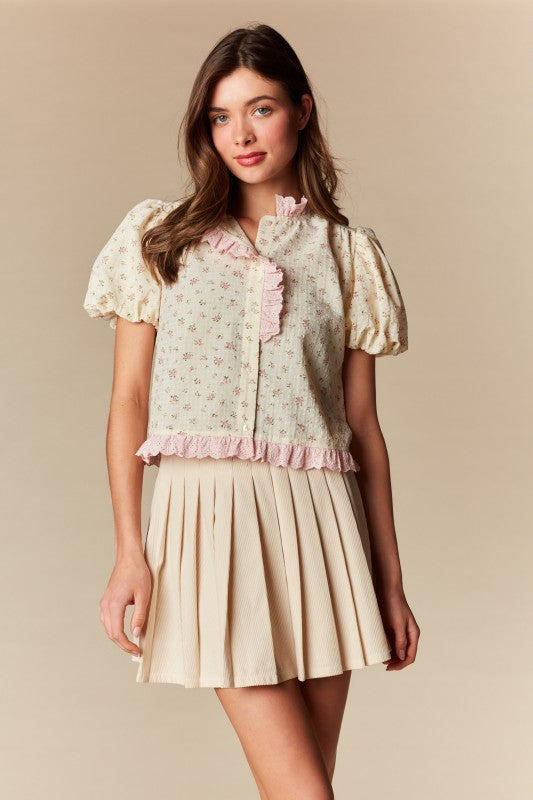 Ditsy Floral Sleeve Blouse