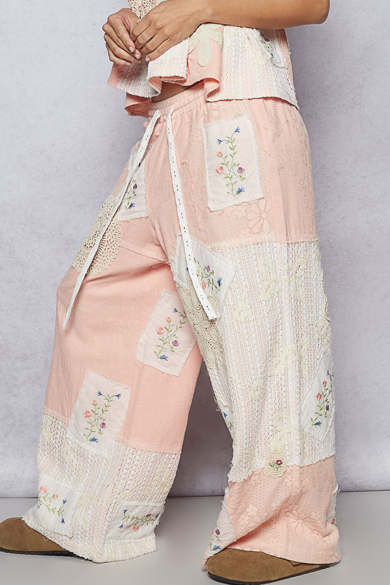 Bohemian Garden Patchwork Cotton Pants