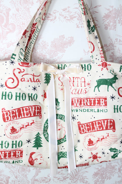 Nostalgia Christmas Handmade Large Tote