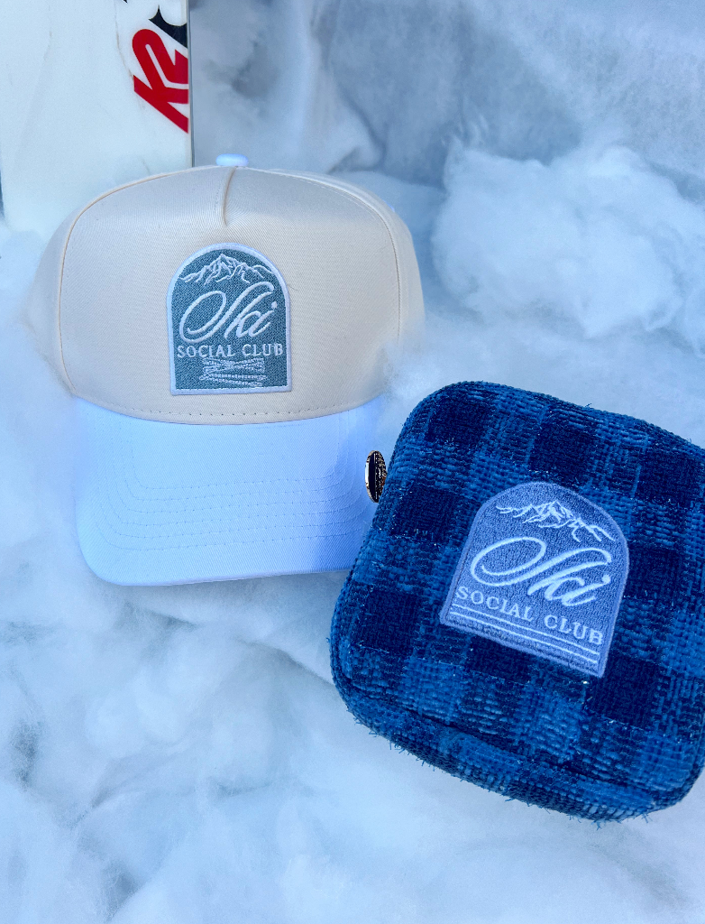 Ski Club - White & Beige Vintage Trucker Hat