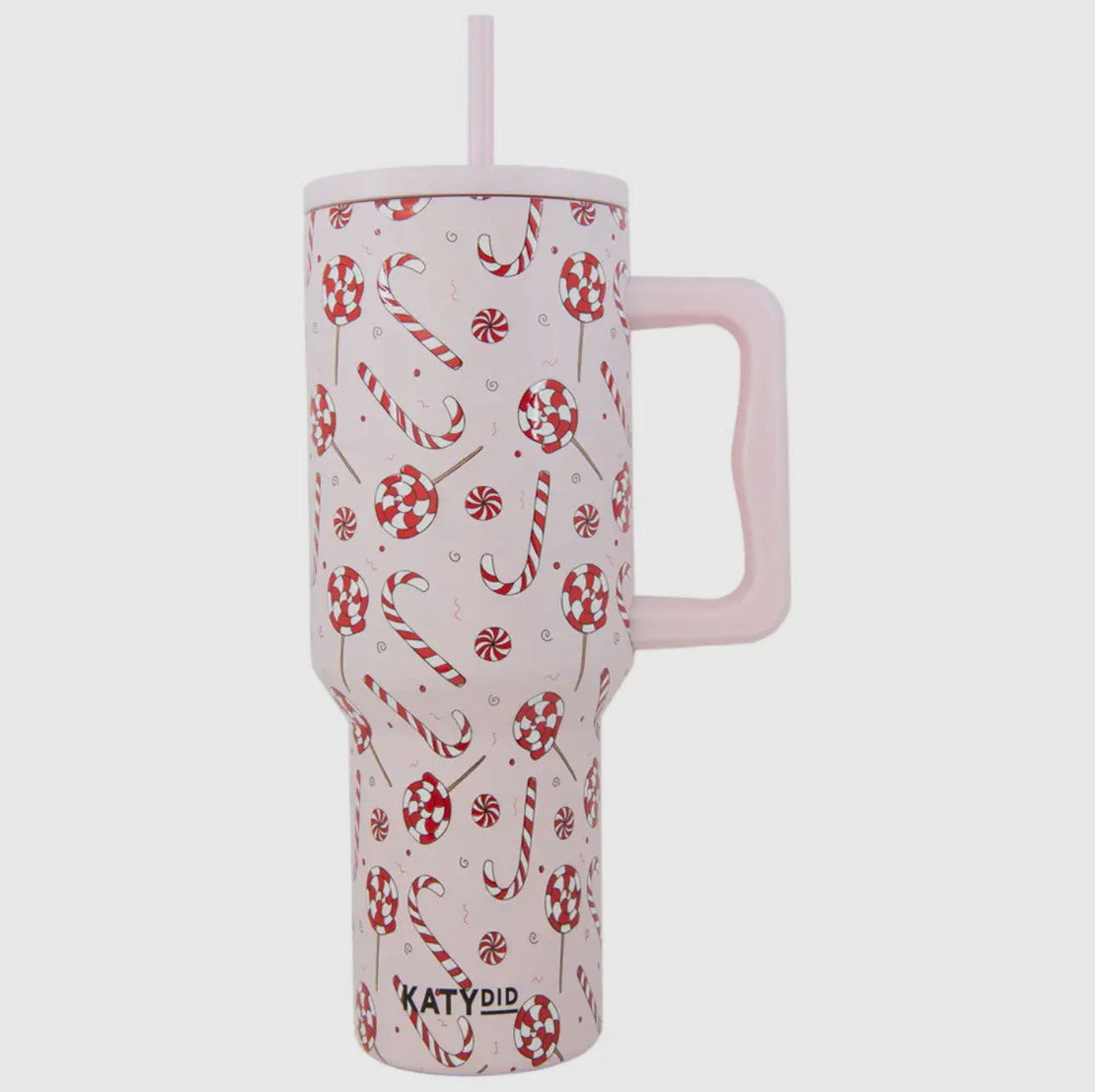 Candy Canes Christmas Tumbler Cup With Handle