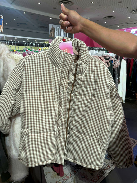 Gingham Brown Puffer Jacket November