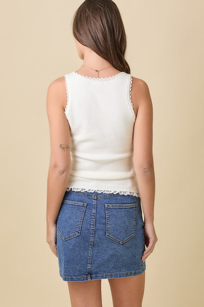 Soft Flower Coquette Tank Top