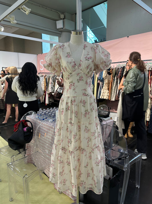 Ivory Pink Floral Dress December