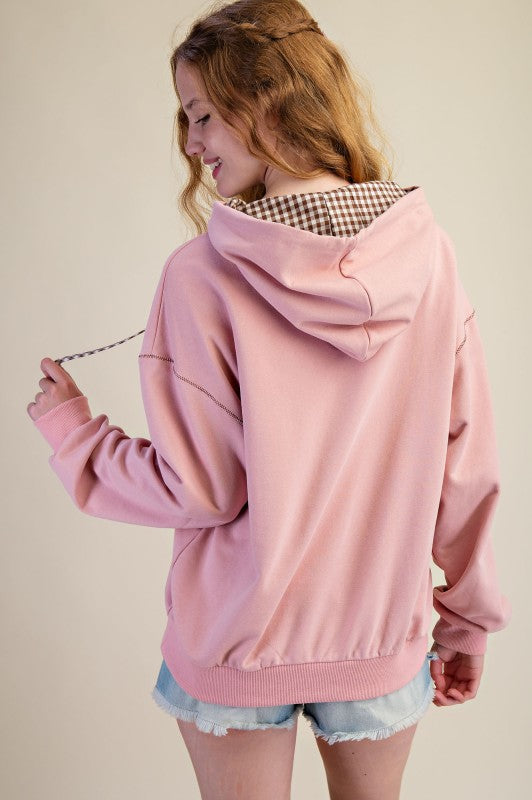 Teddy Bear Patch Pullover Hoodie