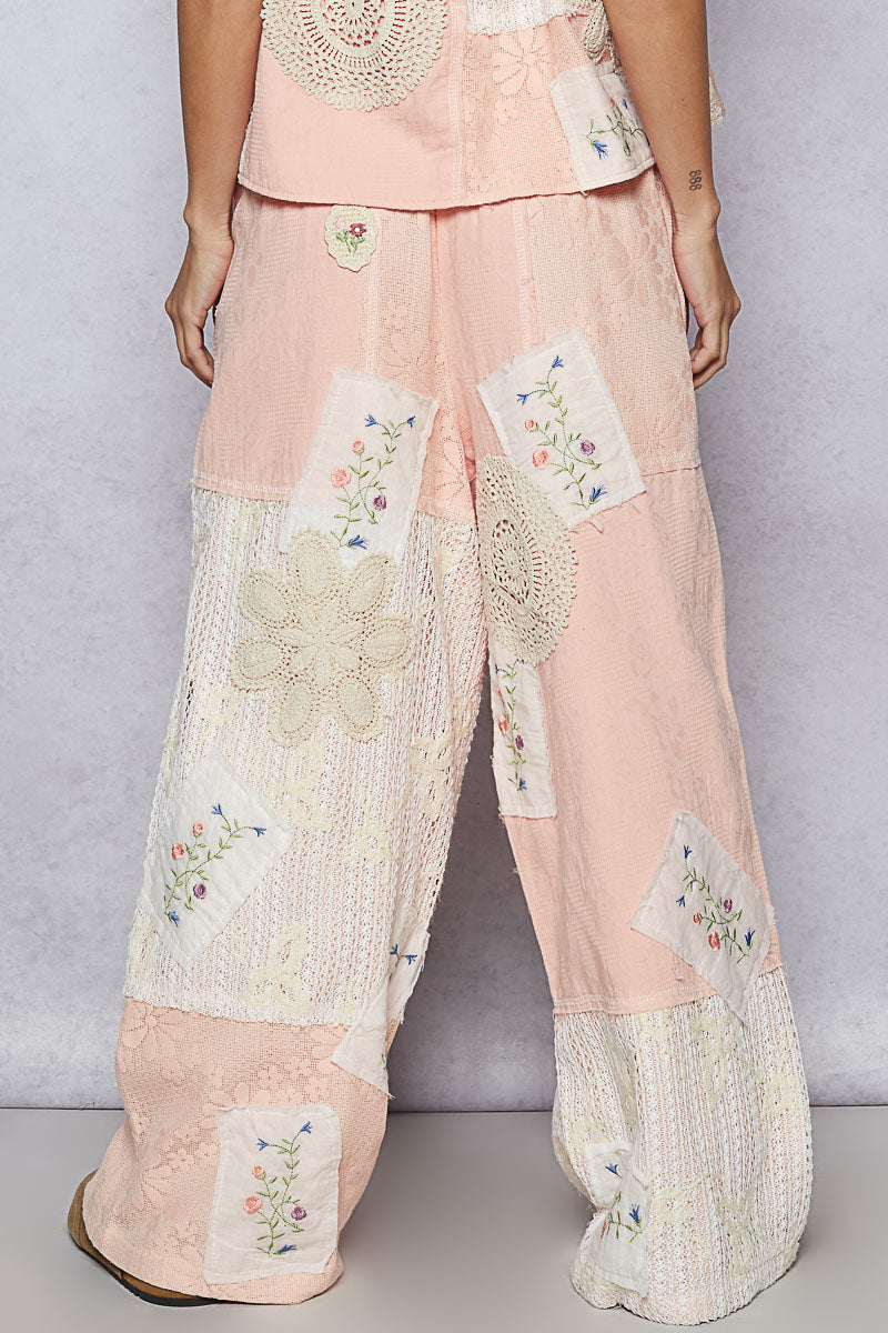 Bohemian Garden Patchwork Cotton Pants