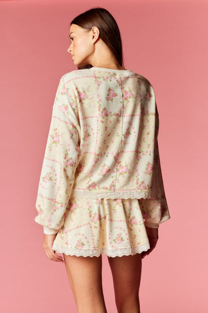 Vintage Floral Lounge Set Lemon