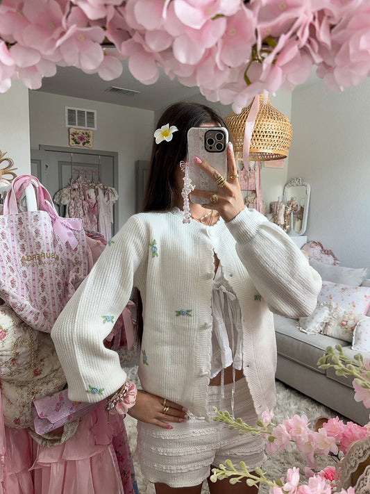 Lily Of The Nile Embroidered Cardigan