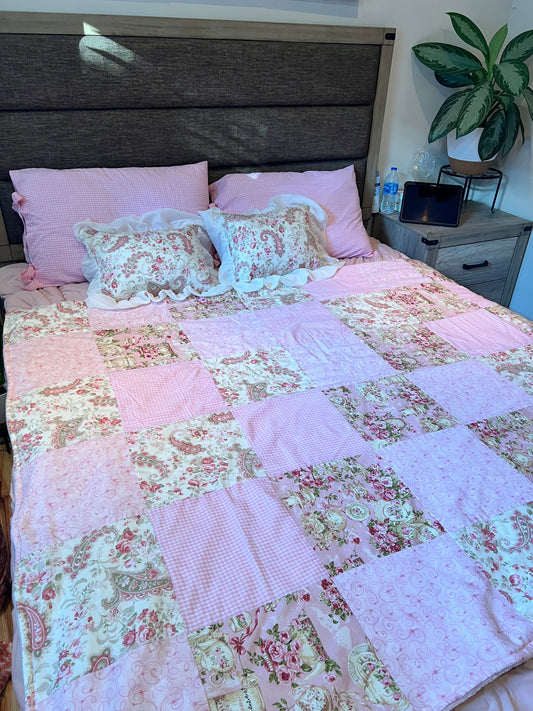 The Mademoiselle Patchwork Cotton Handmade Quilt