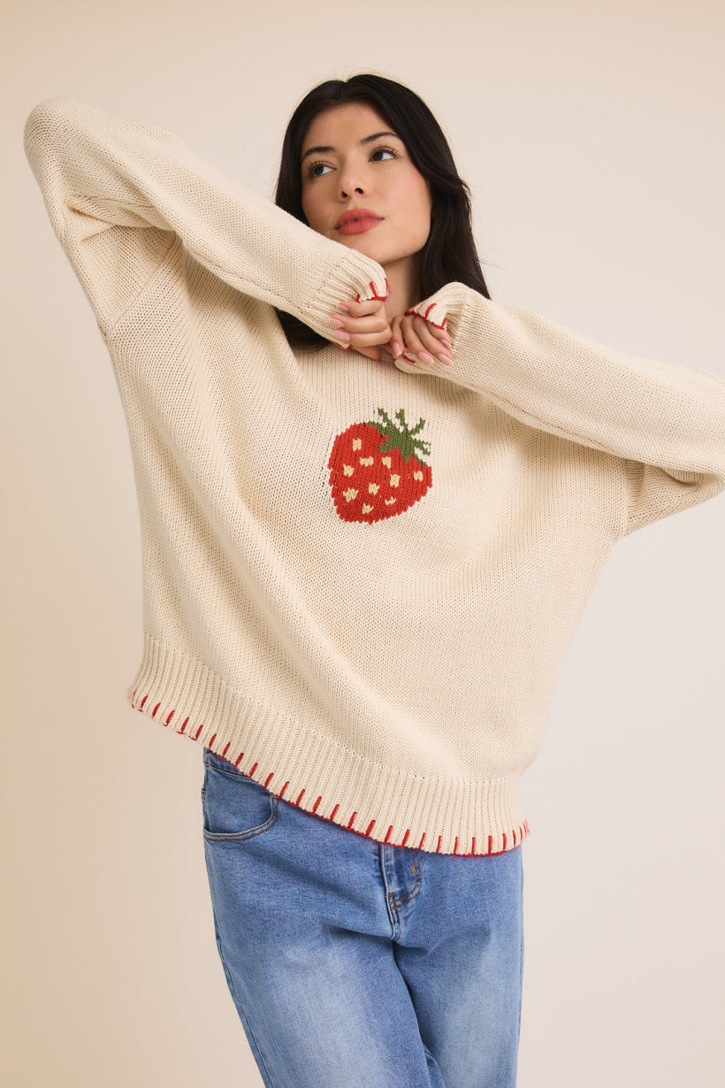 PRE ORDER Strawberry Paradise Stitch Sweater