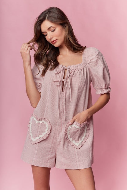 Estelle Pink Heart Romper