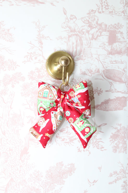 Gingerbread Puffy Bow Keychain