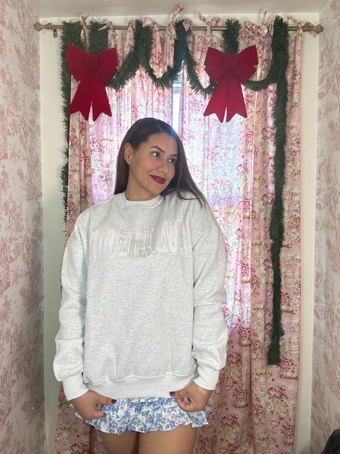 God Is Good Patchwork Sweatshirt