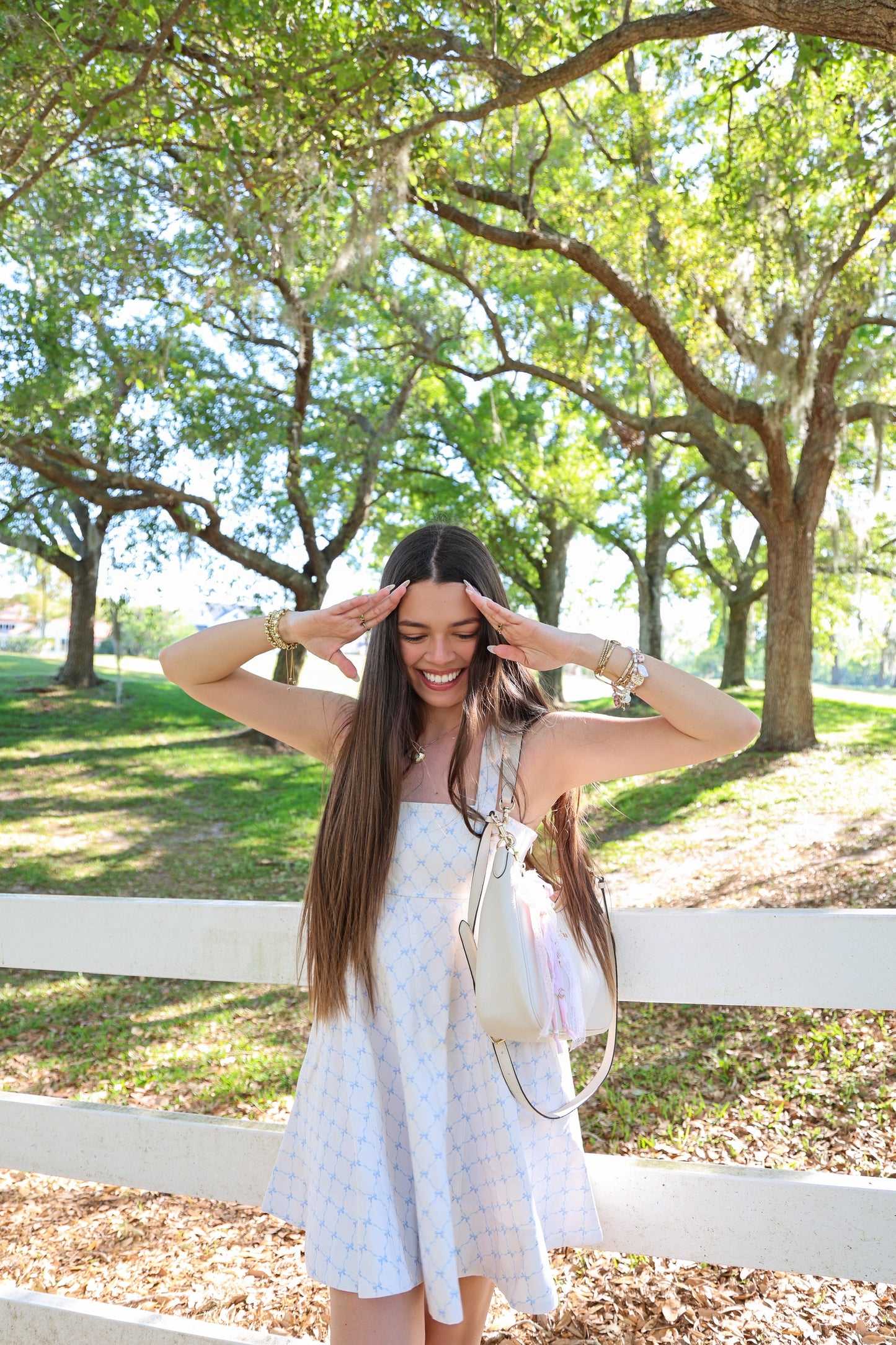 The Emilyrie Cotton Denim Dress Bow Print