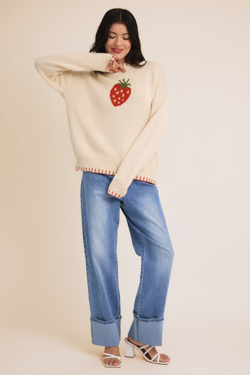 PRE ORDER Strawberry Paradise Stitch Sweater