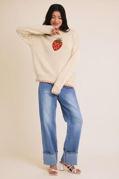 PRE ORDER Strawberry Paradise Stitch Sweater