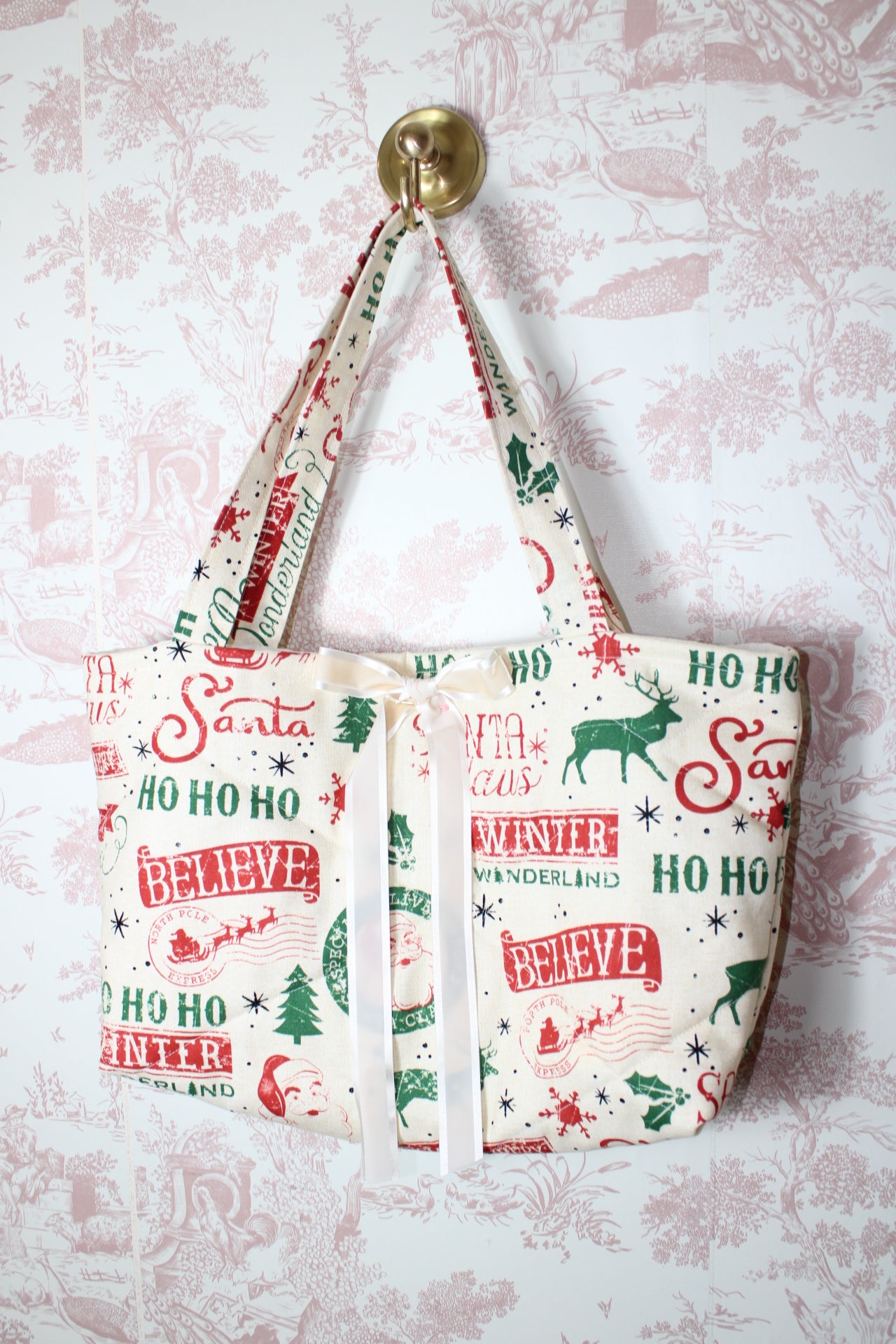 Nostalgia Christmas Handmade Large Tote