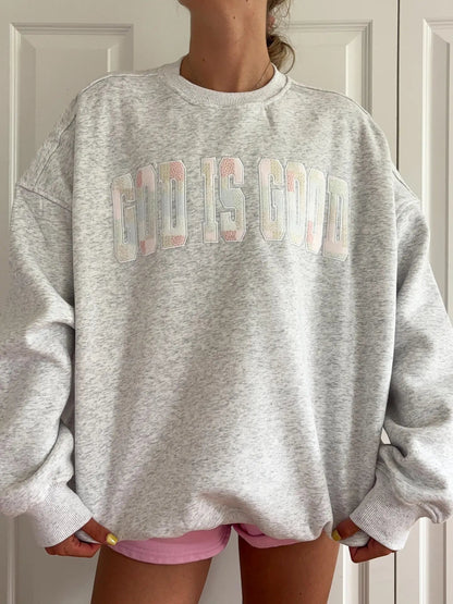 God Is Good Patchwork Sweatshirt